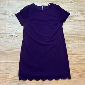 Francesca’s Mi Ami Women’s Purple Scallop Hem Shift Dress, Size Medium